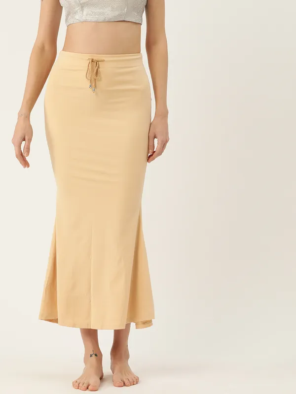Cream_Elastane_Saree_Shapewear_For_Women
