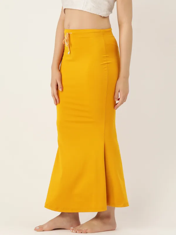 Mustard_Elastane_Saree_Shapewear_For_Women