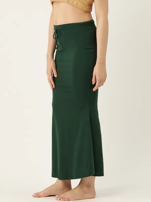 Dark_Green_Elastane_Saree_Shapewear_For_Women