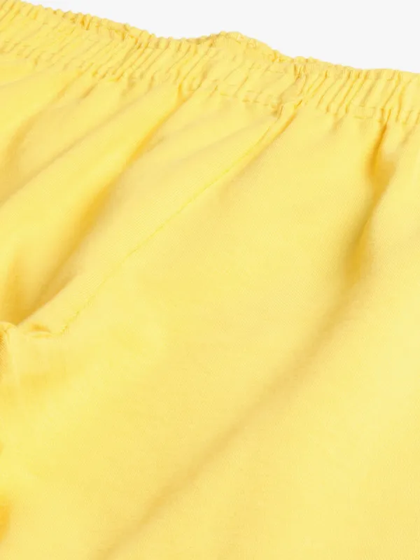 Yellow_Viscose_Rayon_Elasticated_Waistband_Ankle_Length_Leggings_For_Women_&_Girls