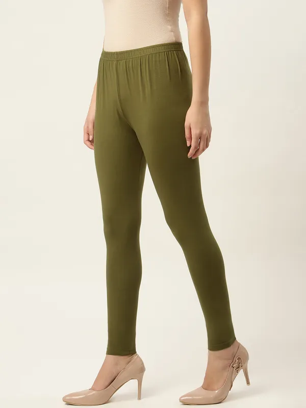Mehendi_Viscose_Rayon_Elasticated_Waistband_Ankle_Length_Leggings_For_Women_&_Girls