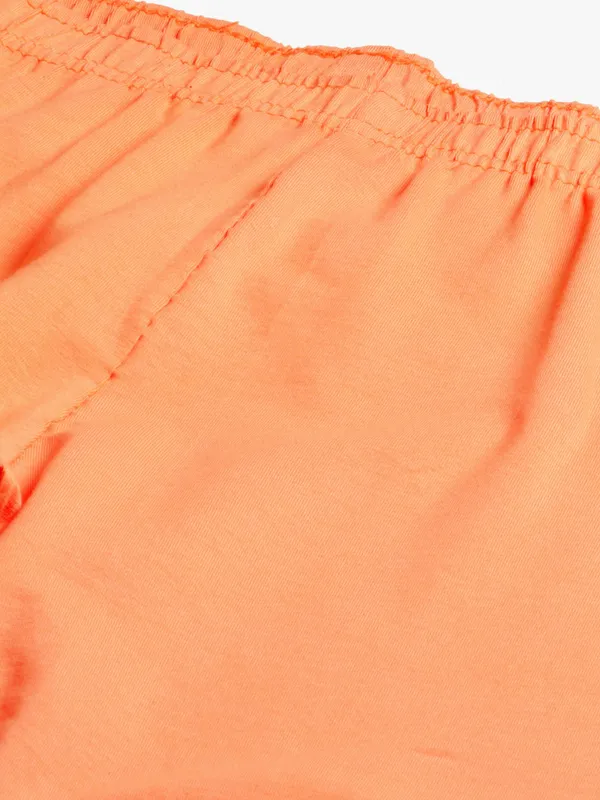 Dusty_Orange_Viscose_Rayon_Elasticated_Waistband_Ankle_Length_Leggings_For_Women_&_Girls