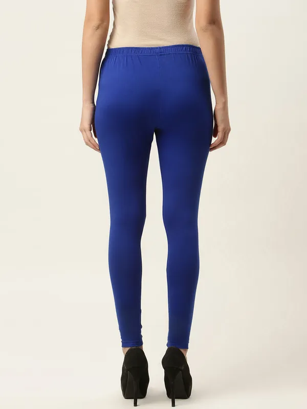 Royal_Blue_Viscose_Rayon_Elasticated_Waistband_Ankle_Length_Leggings_For_Women_&_Girls