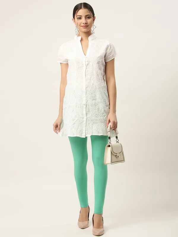 Pista_Green_Viscose_Rayon_Elasticated_Waistband_Ankle_Length_Leggings_For_Women_&_Girls