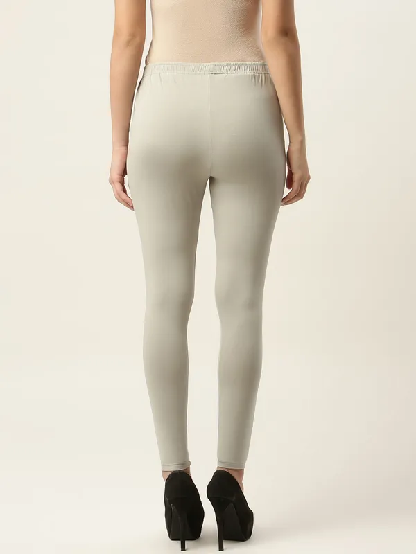 Light_Grey_Viscose_Rayon_Elasticated_Waistband_Ankle_Length_Leggings_For_Women_&_Girls