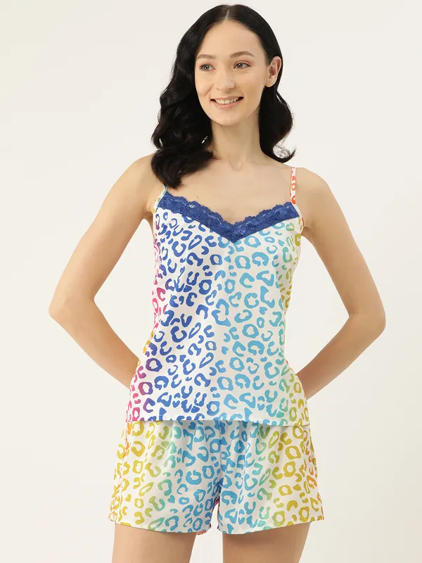 White_Cami_Short_Nightwear/_Nighty_Set_For_Women