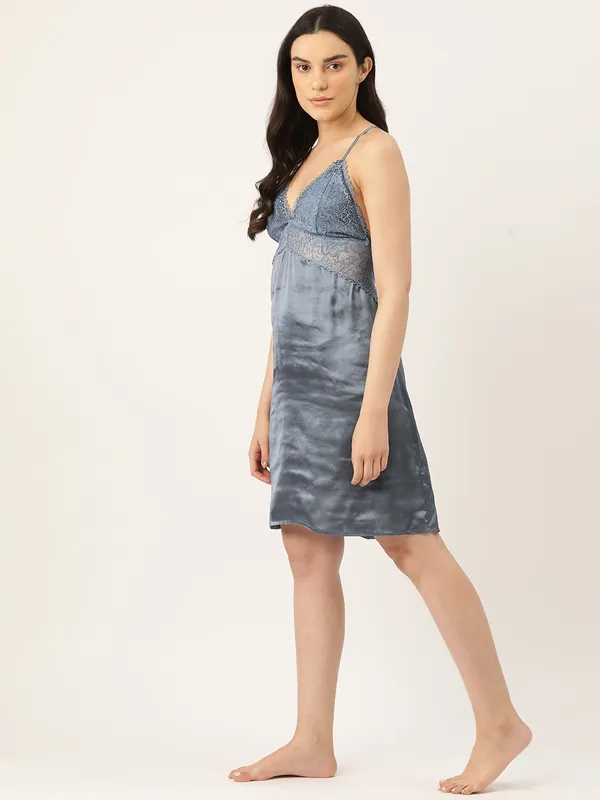 Grey_Icy_Silk_Satin_Nightwear/_Nighty_For_Women