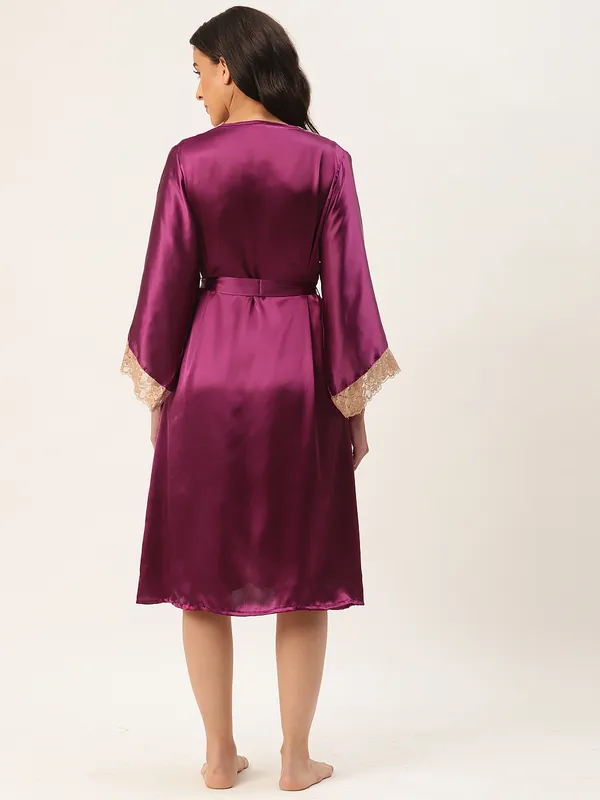 Wine_Satin_Robe_With_Lace_For_Women