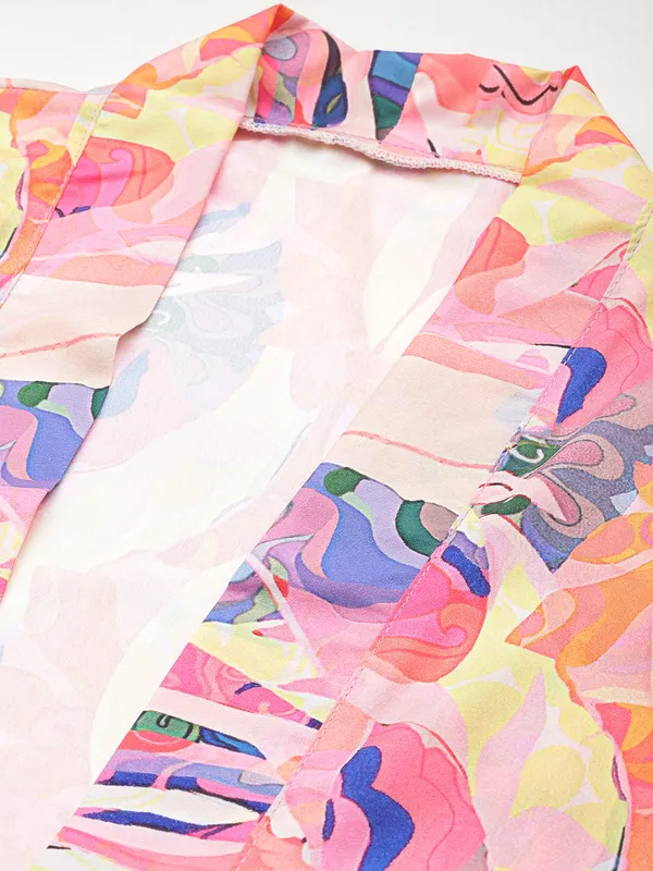 Peach_Printed_Peach_Robe_With_Lace_For_Women