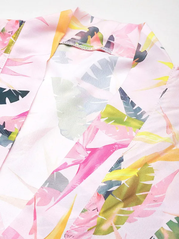 Baby_Pink_Floral_Printed_Robe_With_Lace_For_Women