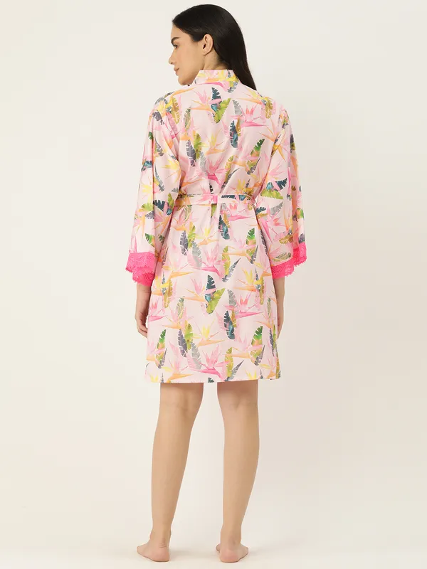 Baby_Pink_Floral_Printed_Robe_With_Lace_For_Women