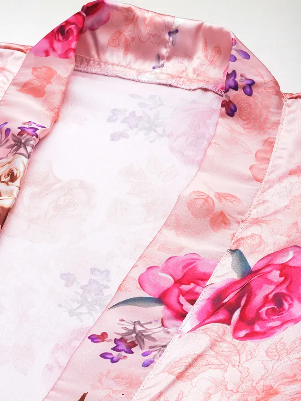 Peach_Printed_Satin_Robe_With_Lace_For_Women