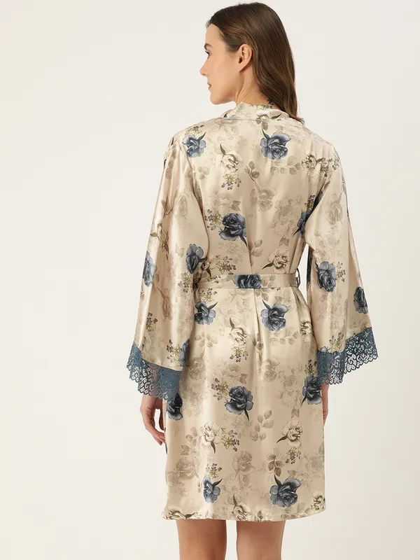 Beige_Printed_Satin_Robe_With_Lace_For_Women