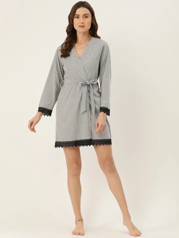 Grey_Solid_Modal_Robe_With_Lace_For_Women