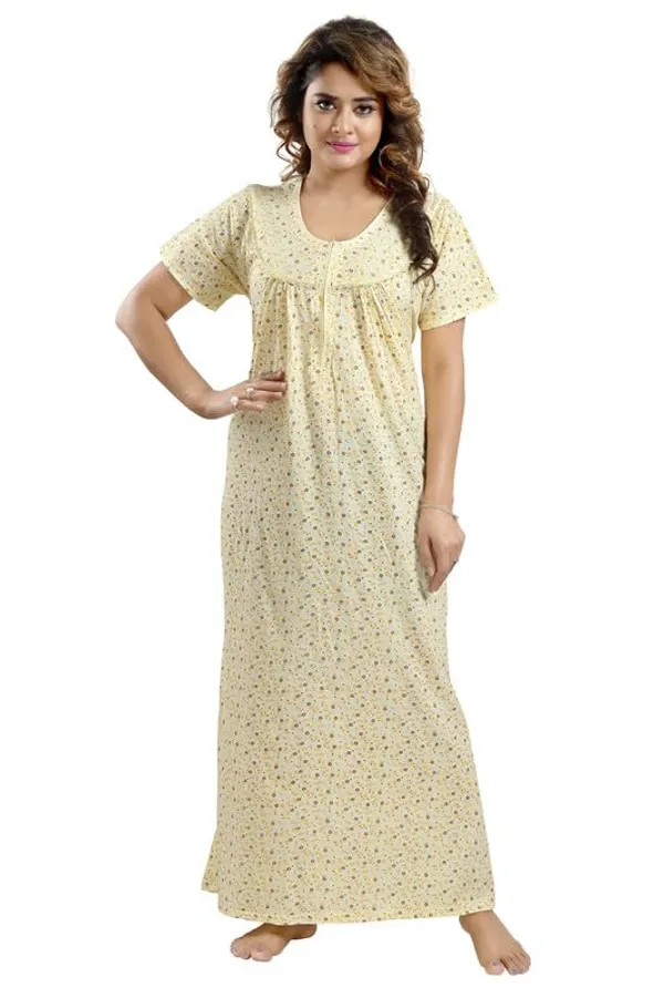 Yellow_Two_Way_Lycra_Regular_Fit_Solid_Night_Wear_For_Women