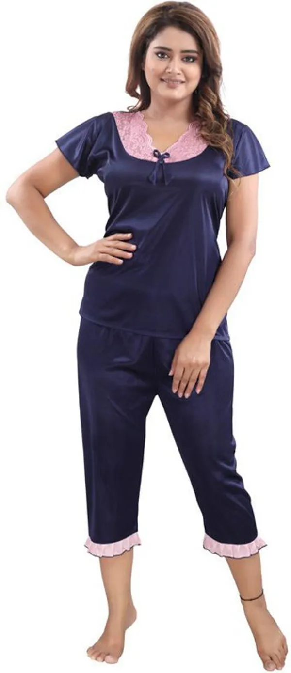 Dark_Blue_Satin_Solid_Regular_Fit_Nighty_Set_For_Women_(4_pcs)