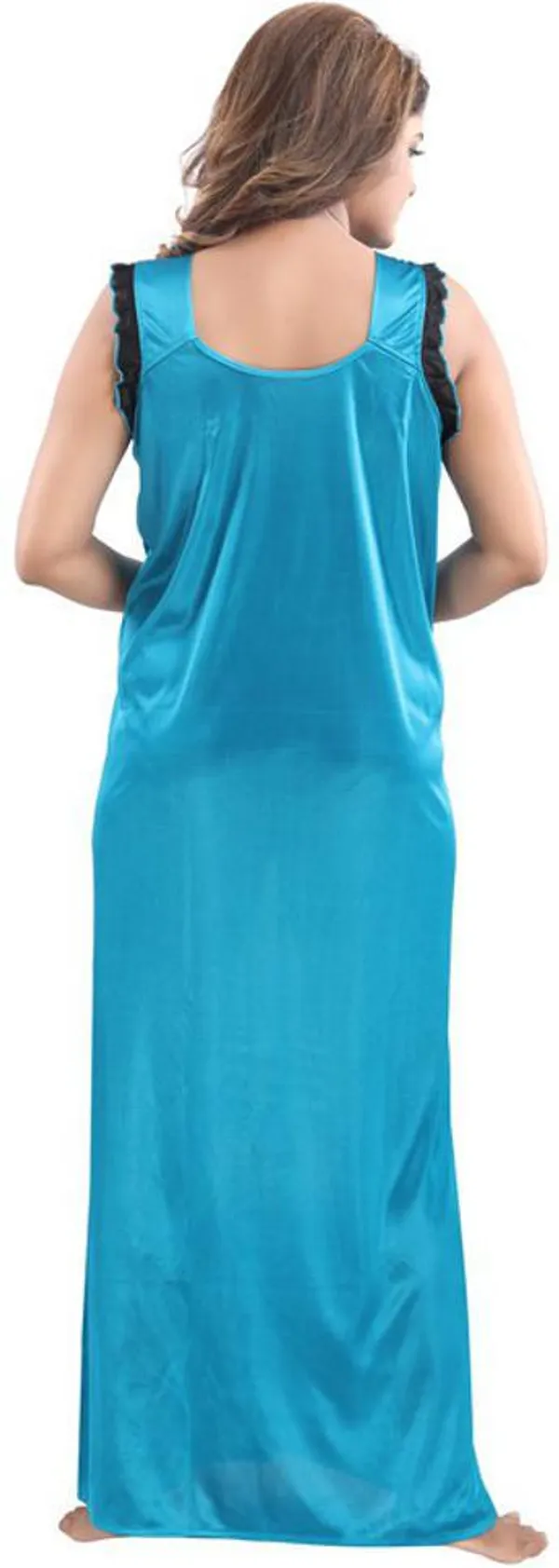 Light_Blue_Satin_Solid_Regular_Fit_Nighty_Set_For_Women_(4_pcs)