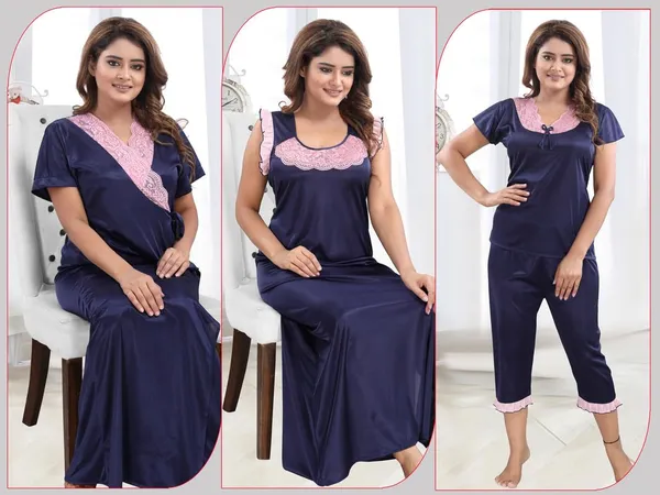 Dark_Blue_Two_Way_Lycra_Regular_Fit_Solid_Night_Wear_For_Women_(4_pcs)
