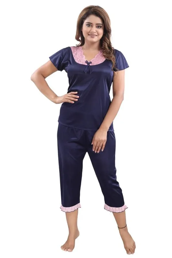 Dark_Blue_Two_Way_Lycra_Regular_Fit_Solid_Night_Wear_For_Women_(4_pcs)