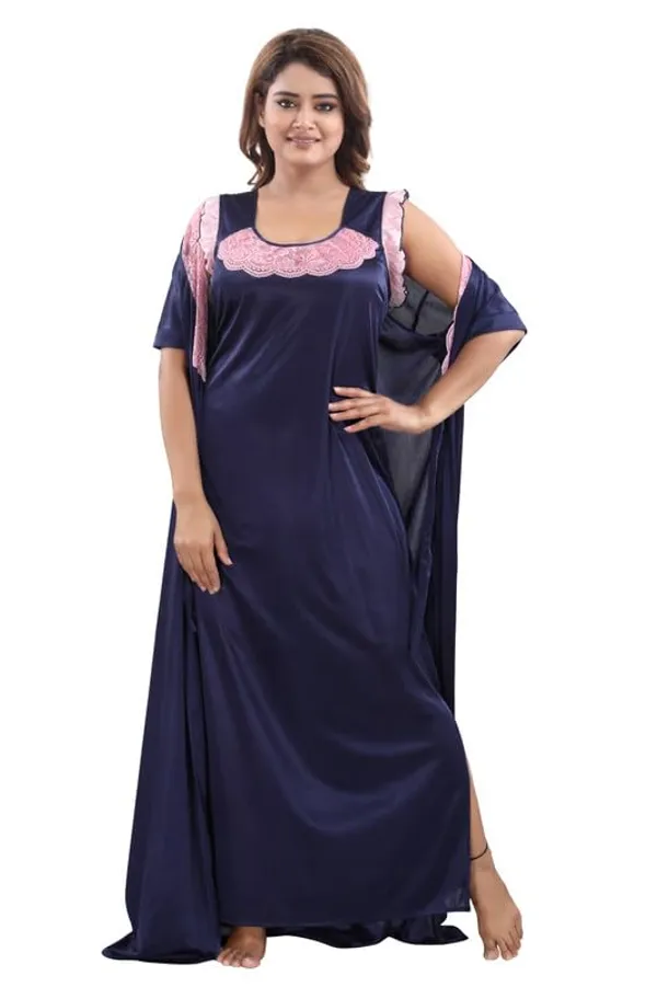 Dark_Blue_Two_Way_Lycra_Regular_Fit_Solid_Night_Wear_For_Women_(4_pcs)