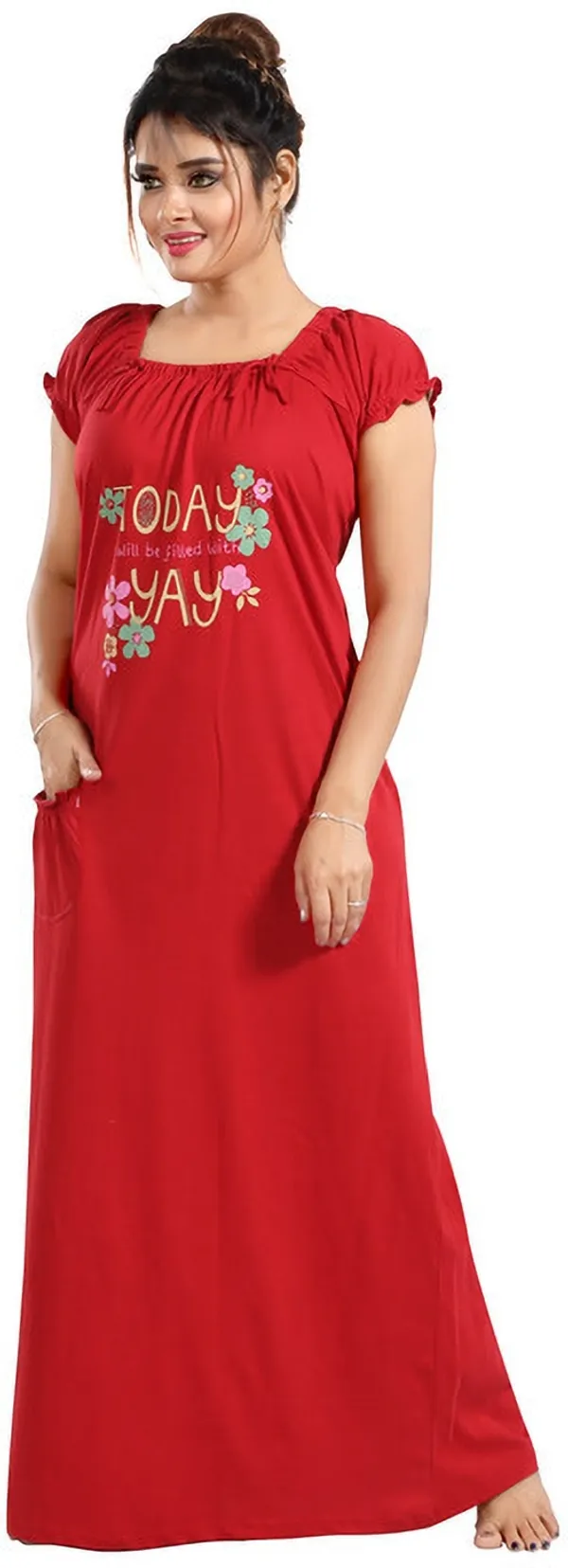 Maroon_Cotton_Printed_Regular_Fit_Nighty_For_Women