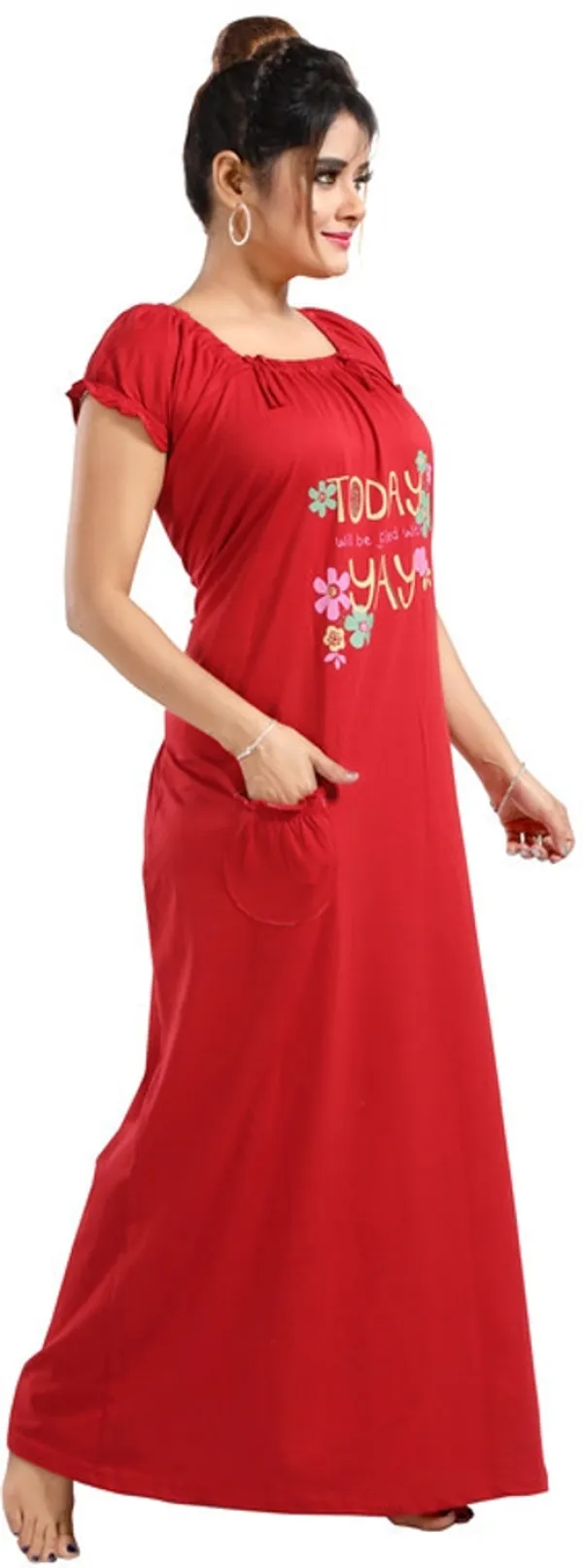 Maroon_Cotton_Printed_Regular_Fit_Nighty_For_Women