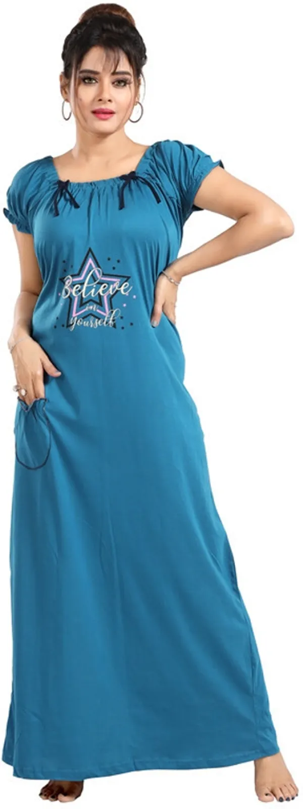 Blue_Cotton_Printed_Regular_Fit_Nighty_For_Women
