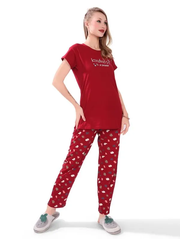 Maroon_Two_Way_Lycra_Regular_Fit_Solid_Night_Wear_For_Women