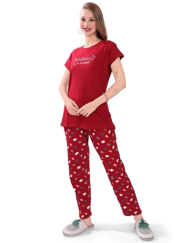 Maroon_Two_Way_Lycra_Regular_Fit_Solid_Night_Wear_For_Women