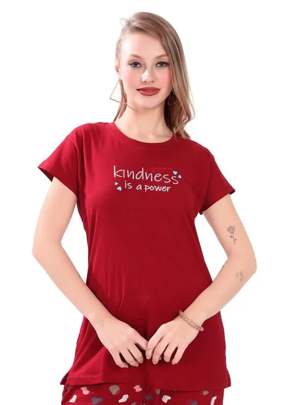 Maroon_Two_Way_Lycra_Regular_Fit_Solid_Night_Wear_For_Women