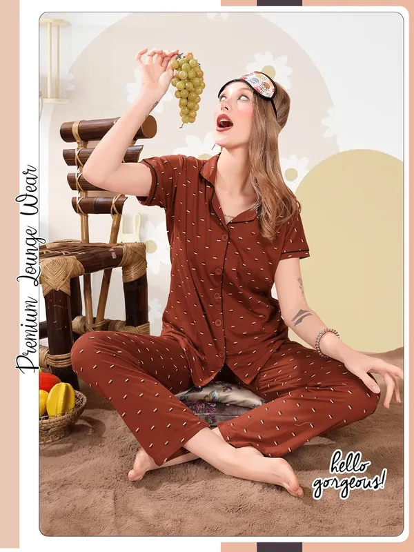 Brown_Two_Way_Lycra_Regular_Fit_Solid_Night_Wear_For_Women