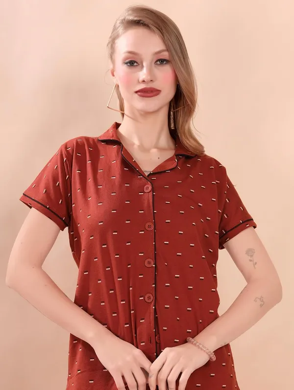 Brown_Two_Way_Lycra_Regular_Fit_Solid_Night_Wear_For_Women
