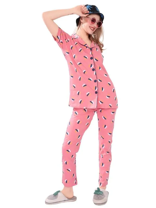 Pink_Two_Way_Lycra_Regular_Fit_Solid_Night_Wear_For_Women