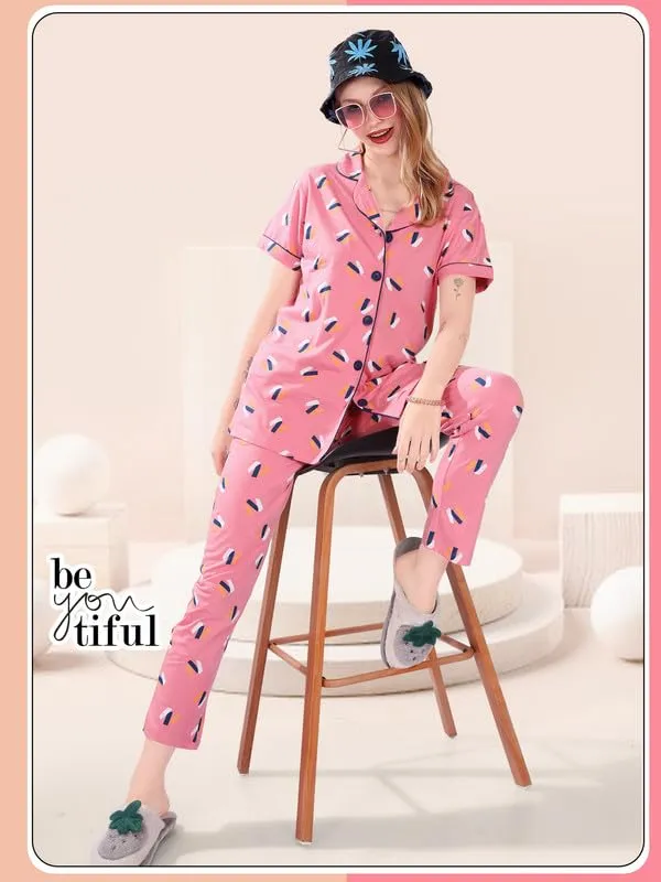 Pink_Two_Way_Lycra_Regular_Fit_Solid_Night_Wear_For_Women