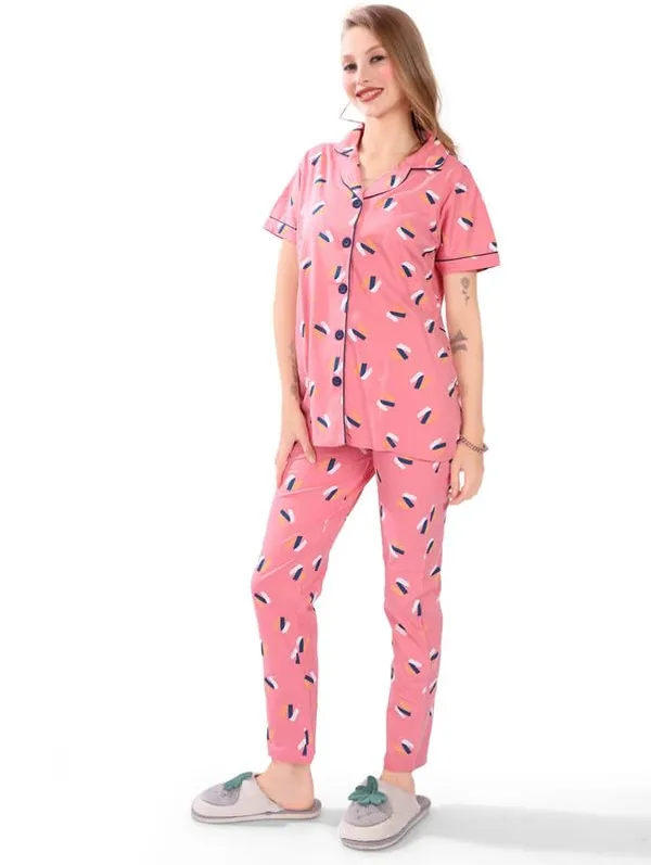 Pink_Two_Way_Lycra_Regular_Fit_Solid_Night_Wear_For_Women