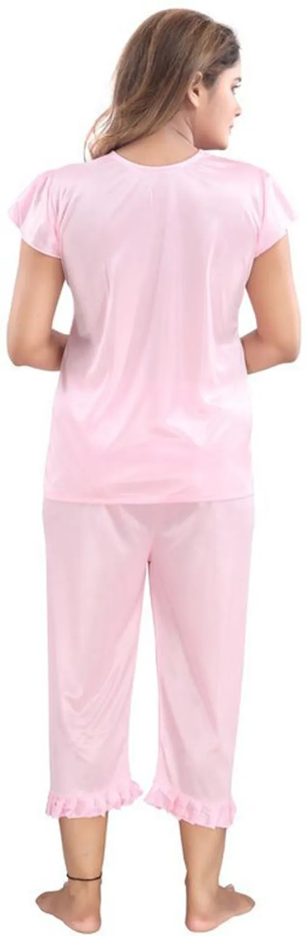 Pink_Satin_Solid_Regular_Fit_Nighty_Set_For_Women_(4_pcs)