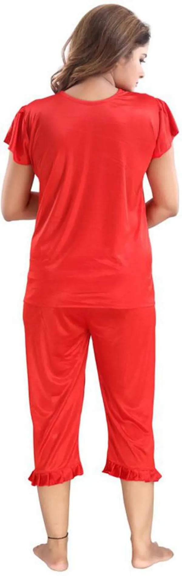 Red_Satin_Solid_Regular_Fit_Nighty_Set_For_Women_(4_pcs)