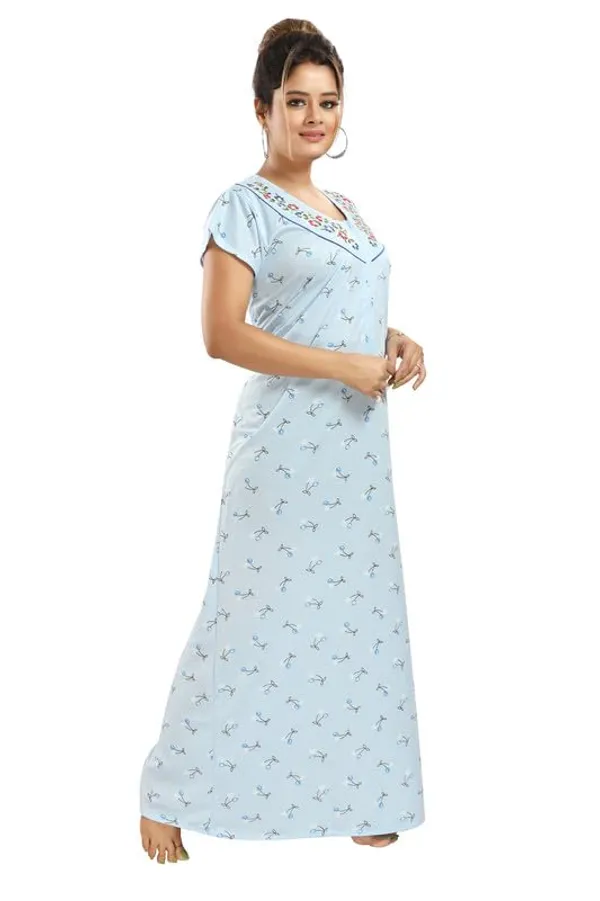 Light_Blue_Two_Way_Lycra_Regular_Fit_Solid_Night_Wear_For_Women