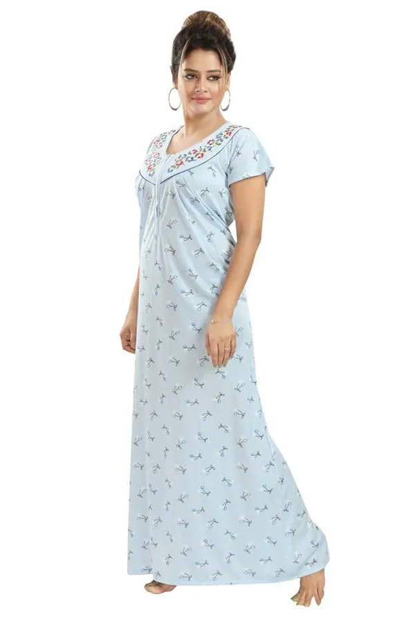 Light_Blue_Two_Way_Lycra_Regular_Fit_Solid_Night_Wear_For_Women
