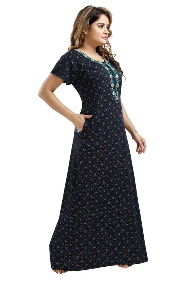 Dark_Blue_Two_Way_Lycra_Regular_Fit_Solid_Night_Wear_For_Women