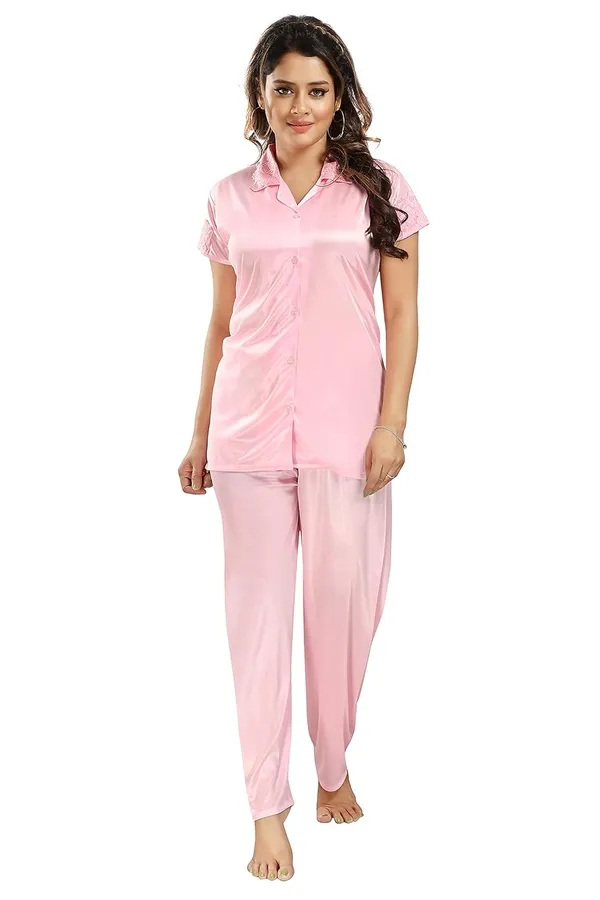 Light_Pink_Two_Way_Lycra_Regular_Fit_Solid_Night_Wear_For_Women