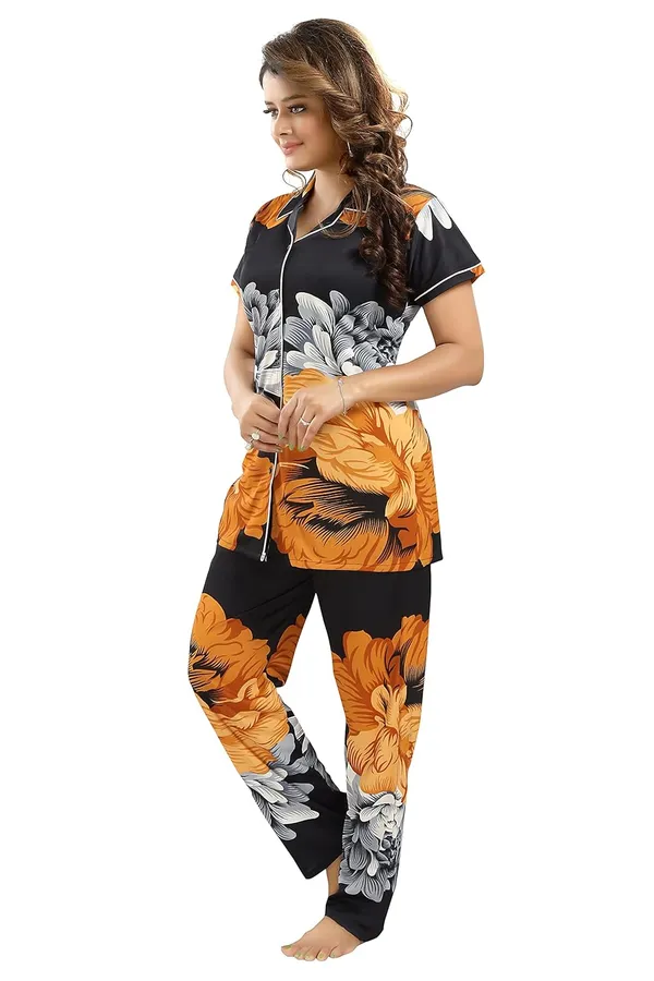 Yellow_Two_Way_Lycra_Regular_Fit_Solid_Night_Wear_For_Women