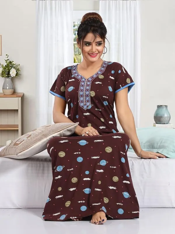 Dark_Brown_Two_Way_Lycra_Regular_Fit_Solid_Night_Wear_For_Women