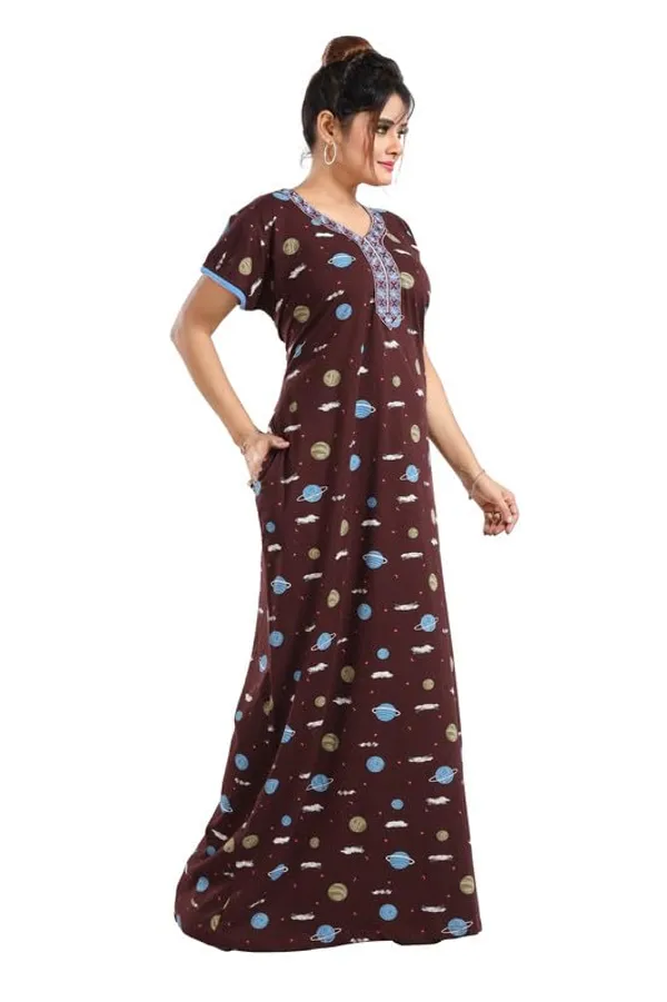 Dark_Brown_Two_Way_Lycra_Regular_Fit_Solid_Night_Wear_For_Women