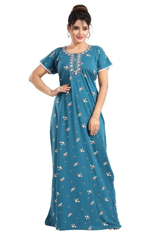 Light_Blue_Two_Way_Lycra_Regular_Fit_Solid_Night_Wear_For_Women