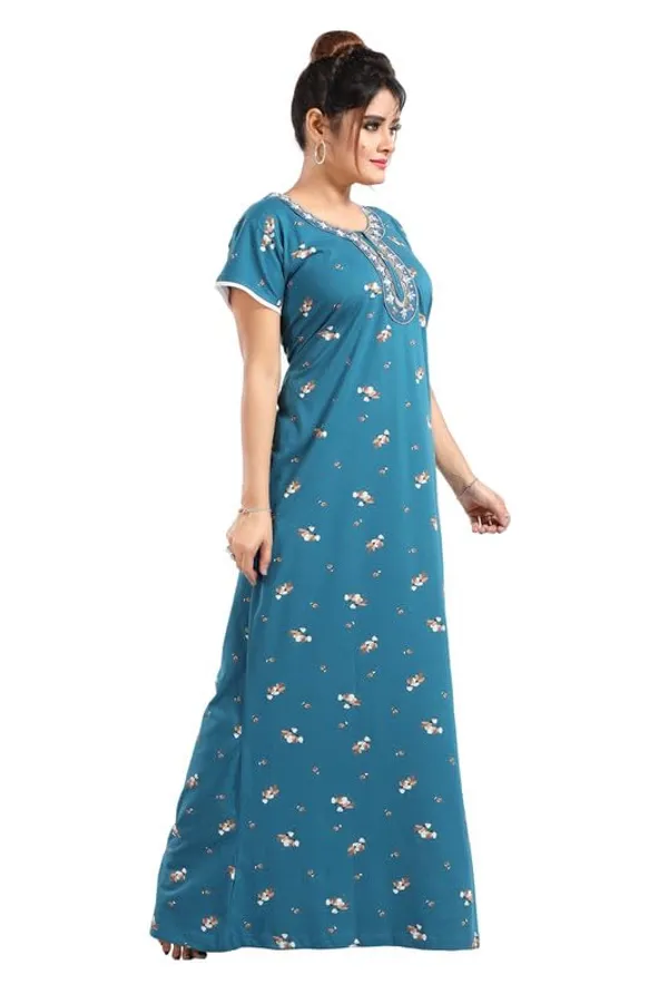 Light_Blue_Two_Way_Lycra_Regular_Fit_Solid_Night_Wear_For_Women
