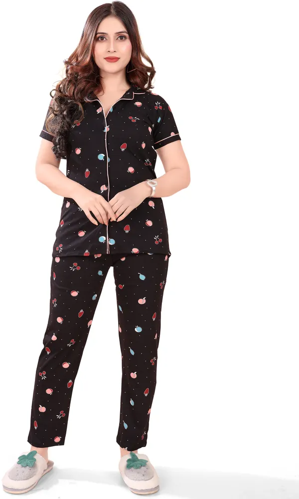 Black_Cotton_Printed_Shirt_&_Pyjama_Set_For_Women_(_Pack_Of_2_)