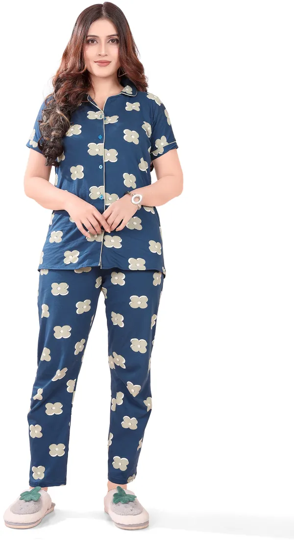 Blue_Cotton_Printed_Shirt_&_Pyjama_Set_For_Women_(_Pack_Of_2_)