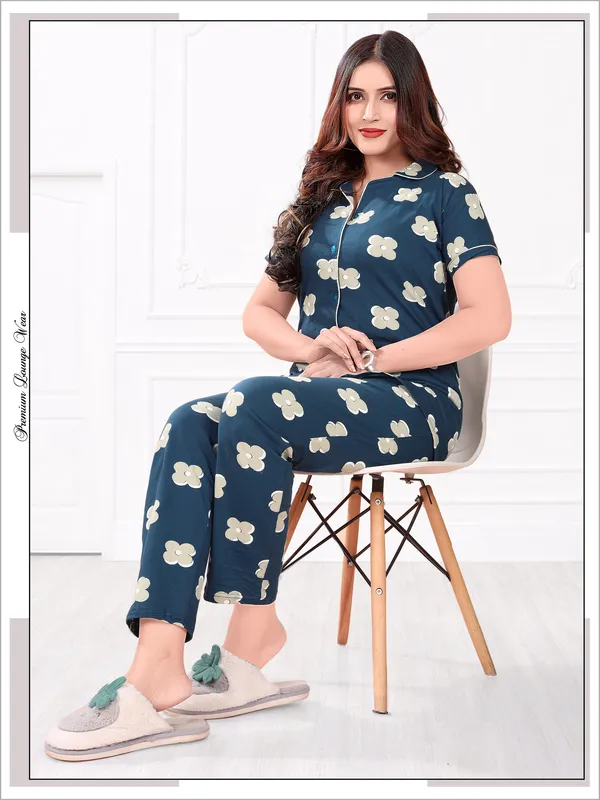 Blue_Cotton_Printed_Shirt_&_Pyjama_Set_For_Women_(_Pack_Of_2_)