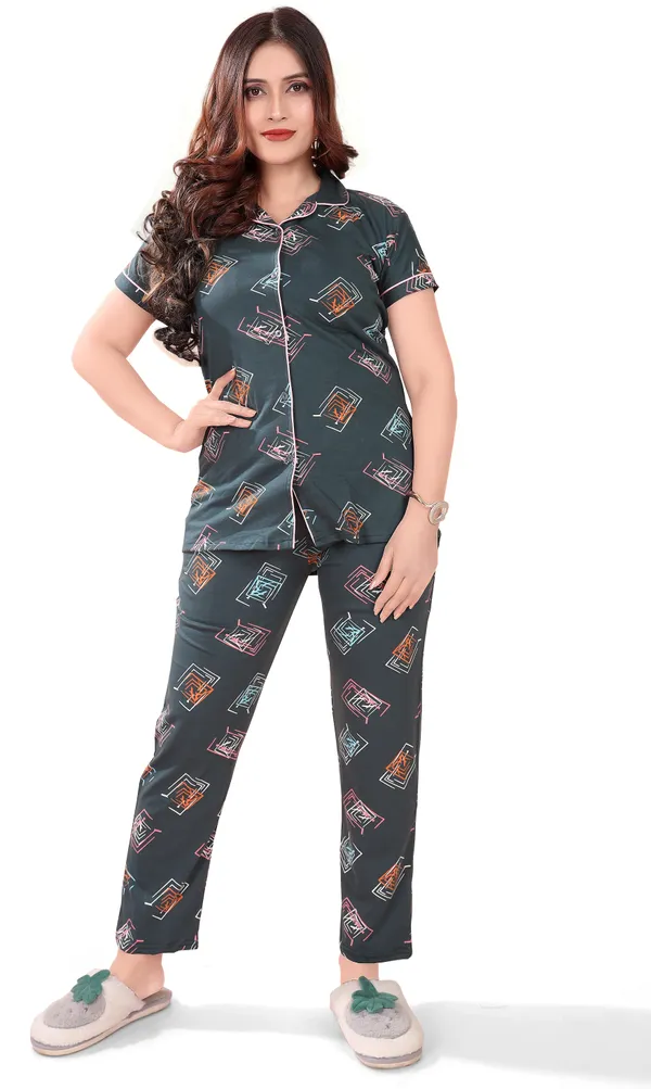 Dark_Green_Cotton_Printed_Shirt_&_Pyjama_Set_For_Women_(_Pack_Of_2_)
